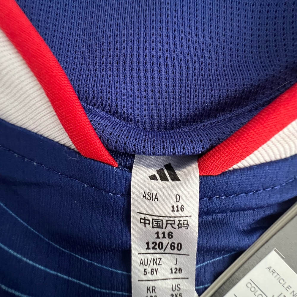 adidas Kids Japan Soccer Jersey - Blue with White & Red Accents - Picture 3 of 3